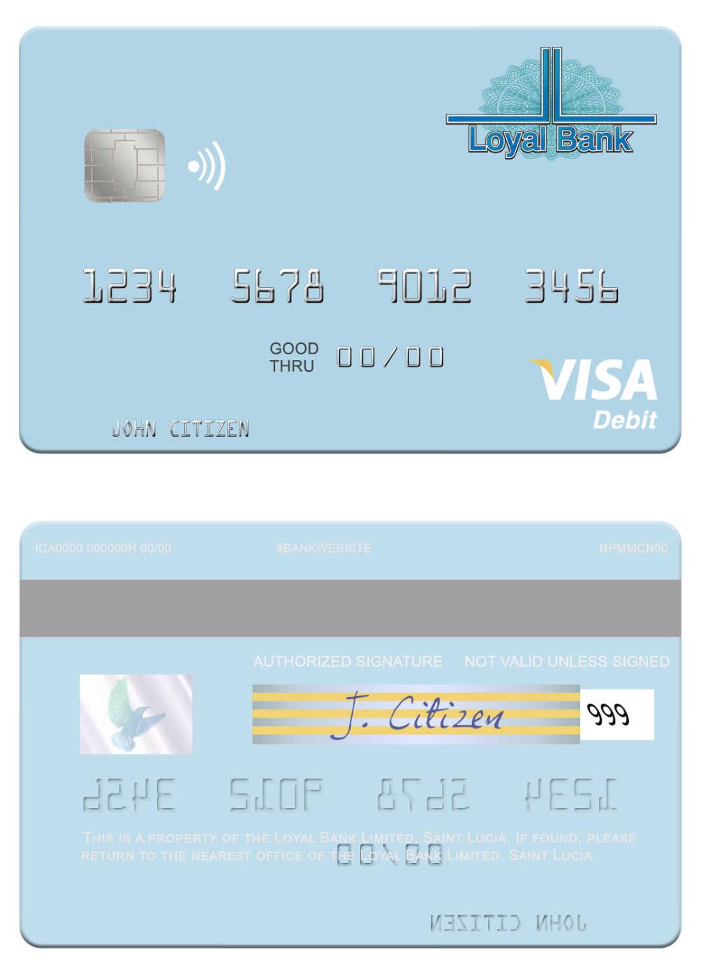 Saint Lucia Loyal Bank Limited visa debit card